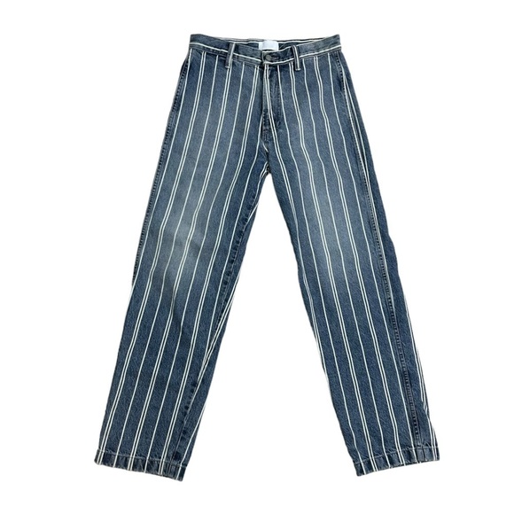 Boyish Jeans Pinstriped Blue Cotton Kirby Casual Straight Leg Denim Size 27 - Picture 3 of 10